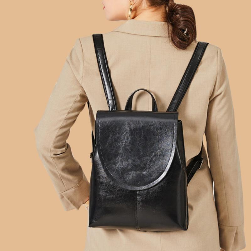 Johnature Модный рюкзак, женская сумка, универсальные сумки из коровьей кожи для отдыха, дорожные сумки, однотонные рюкзаки из воловьей кожи