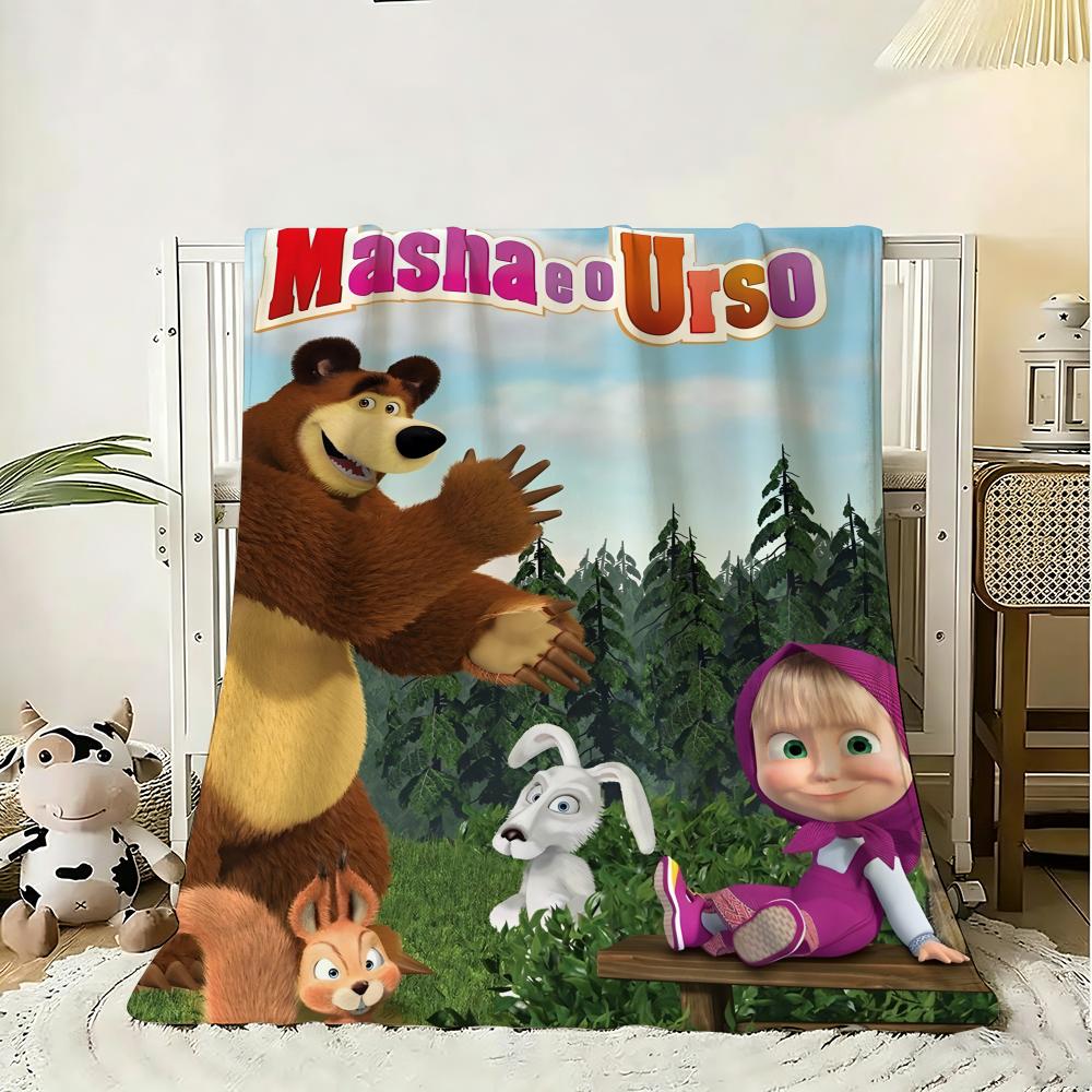 M-Masha Медвежонок Плюшевый Плед, Легкий Дышащий Летний Плед для Сна на Диван, Домашний, Для Путешествий, Уютный Декор
