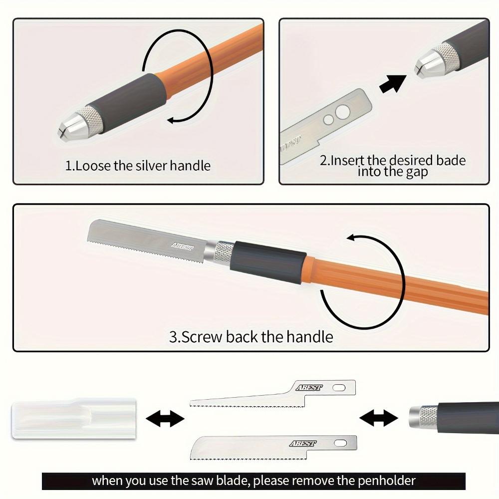 Набор из 8 мини-пил для поделок, точный нож для хобби своими руками со сменными стальными лезвиями для резки дерева и поделок, ручной многофункциональный инструмент
