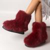 Женские зимние сапоги, пушистые, из искусственного меха, теплые, зимние сапоги, женские, роскошные, модные, меховые, ботильоны для женщин, botas de mujer