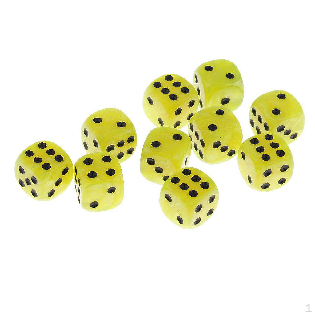 10x 6-гранных пластиковых D6 для ролевых игр, аксессуар, подарок