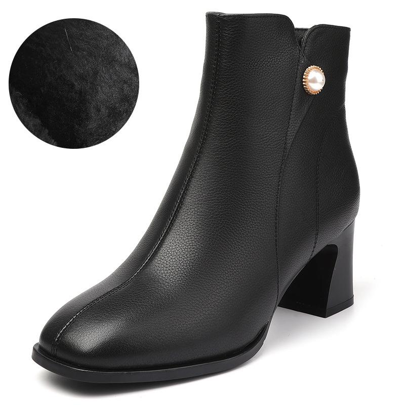 Женские модные ботинки, красные шерстяные теплые зимние ботильоны из натуральной кожи, женские свадебные модельные ботинки на среднем каблуке, женские банкетные сапоги