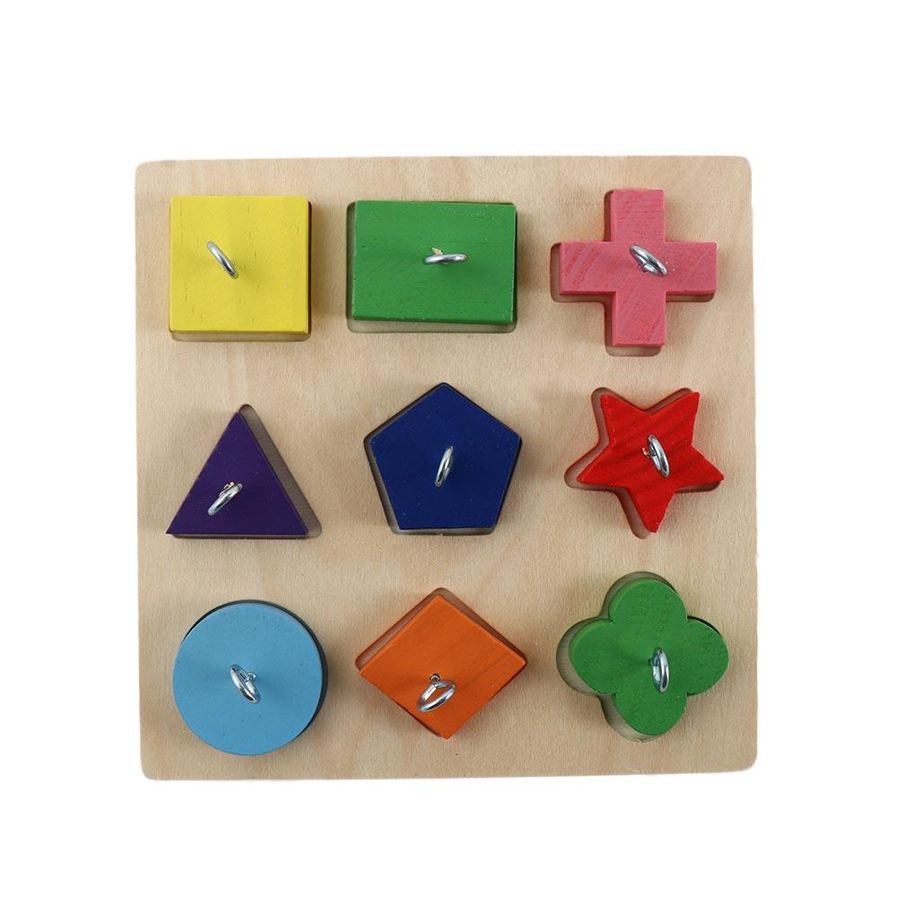 Parakeet Pet Educational DIY Colorful Playing Interactive Parrot Bird Toys Wooden Block Puzzles