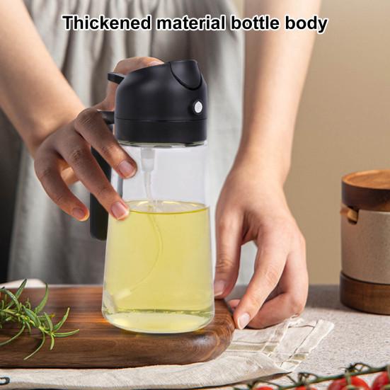 470ML Oil Dispenser Spray Pour 2 In 1 Olive Bottle Sprayer for Air Fryer Salad Frying Multi-Liquid Oil BPA-Free Glass Wide Mouth Oil Sprayer