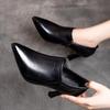 Женские классические черные остроносые ботильоны на высоком каблуке zapatos de mujer lady элегантные осенне-весенние ботинки на молнии ab687