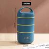 1240ML/1590ML Large Capacity Stainless Steel 304 Lunch Box Leak-Proof Multi Layer Thermal Bento Box Adult Student Food Container