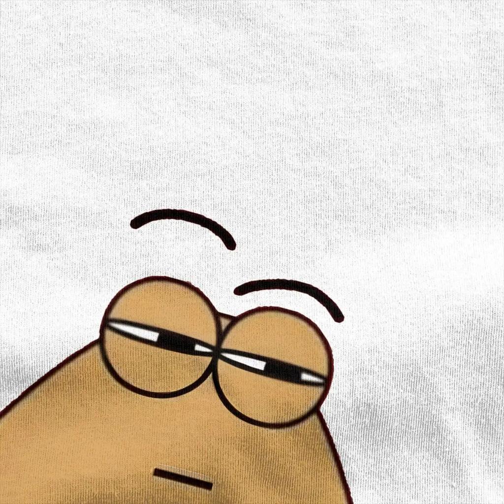 Confused Pou My Pet Alien Мужская Женская Футболка Аниме Игра The Maw Товары Винтажные Футболки Футболка Хлопок Одежда Больших Размеров