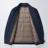 Winter Removable Down-lined Cashmere Jacket for Middle-aged Men, Casual Woolen Short Coat, Dad Lapel Jacket