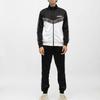 Men's Black Jogging Set and White Zip-Up Jacket with Black Stripes