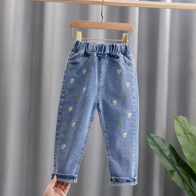 Spring and Autumn Girls' Pants Casual Clothes Jeans Trousers Toddler Infant Denim Clothing Pants Children Bottoms