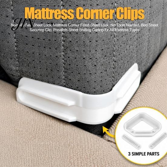 Sheet Holder Buckles Non-slip Bed Lock, Mattress Corner Fitted No Tools Needed, Anti-slip Clips Securing Clip, Prevents Shifting Curling for All Types