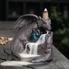 Creative European Style Winged Dragon Sandalwood Backflow Incense Burner Home Decoration Dragon Year Mascot (Without Incense)