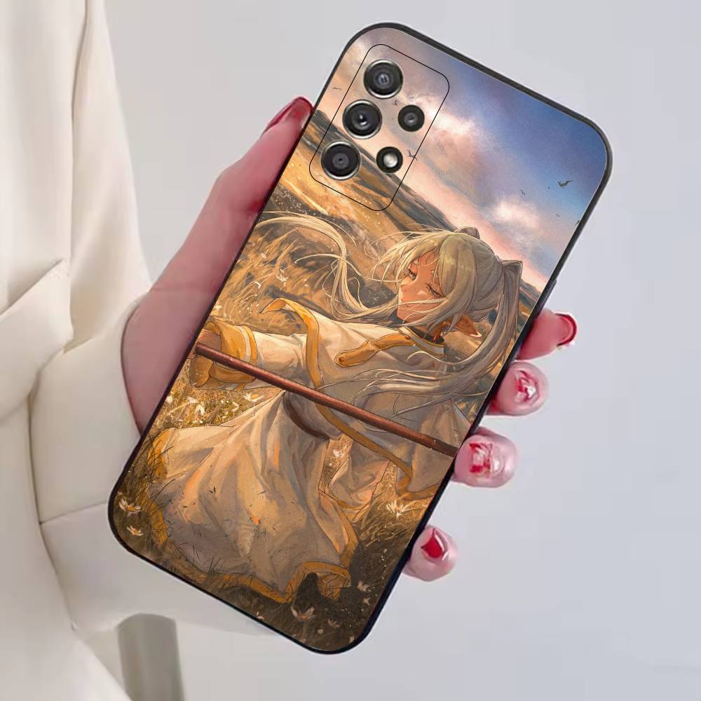 Аниме F-Frieren Милый Чехол для Телефона Черный Силикон Мягкий Для Samsung S25,S24,S21,S22,S23,S30,Ultra,S20,Plus,Fe,Lite