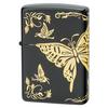 ZIPPO Lighter Japanese Pattern Butterfly 2 Sides Continuous Processing Ion Coating Matte Black X Gold 2BTF-A