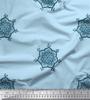 Синяя вискоза Ткань для рукоделия с цветочным принтом мандалы в ярдах 42 дюйма