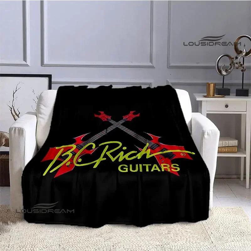 B.C.Rich Гитарный Логотип Печатные Одеяла Плед для Пикника Теплый Плед Домашние Дорожные Одеяла Постельное Белье Подарок на День Рождения