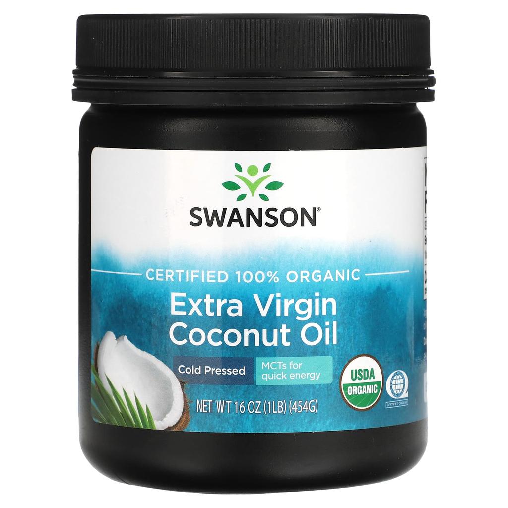 Swanson Extra Virgin Coconut Oil, Cold Pressed, 1 Lb (454 G)