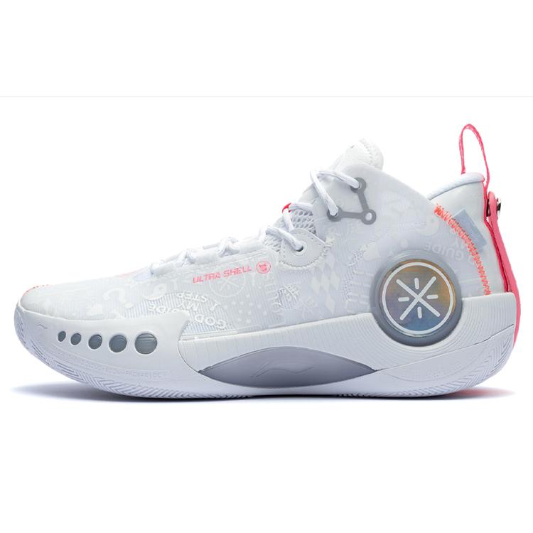 Li Ning Shadow 3 Амортизирующие Скользкие Устойчивые к истиранию Средние Баскетбольные кроссовки Мужские Стандартные Белый ABPT065-1