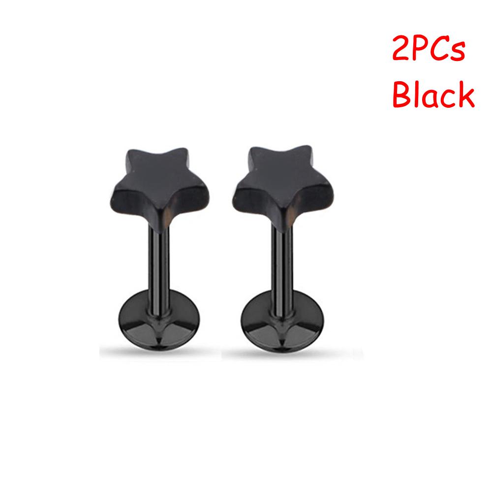 Лабреты Штанга для губы Штанга Украшения для пирсинга тела Хрящ Хеликс Серьги-гвоздики для уха Трагус Серьги Форма звезды