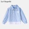 Клетчатая рубашка La Chapelle с кружевной отделкой для девочек