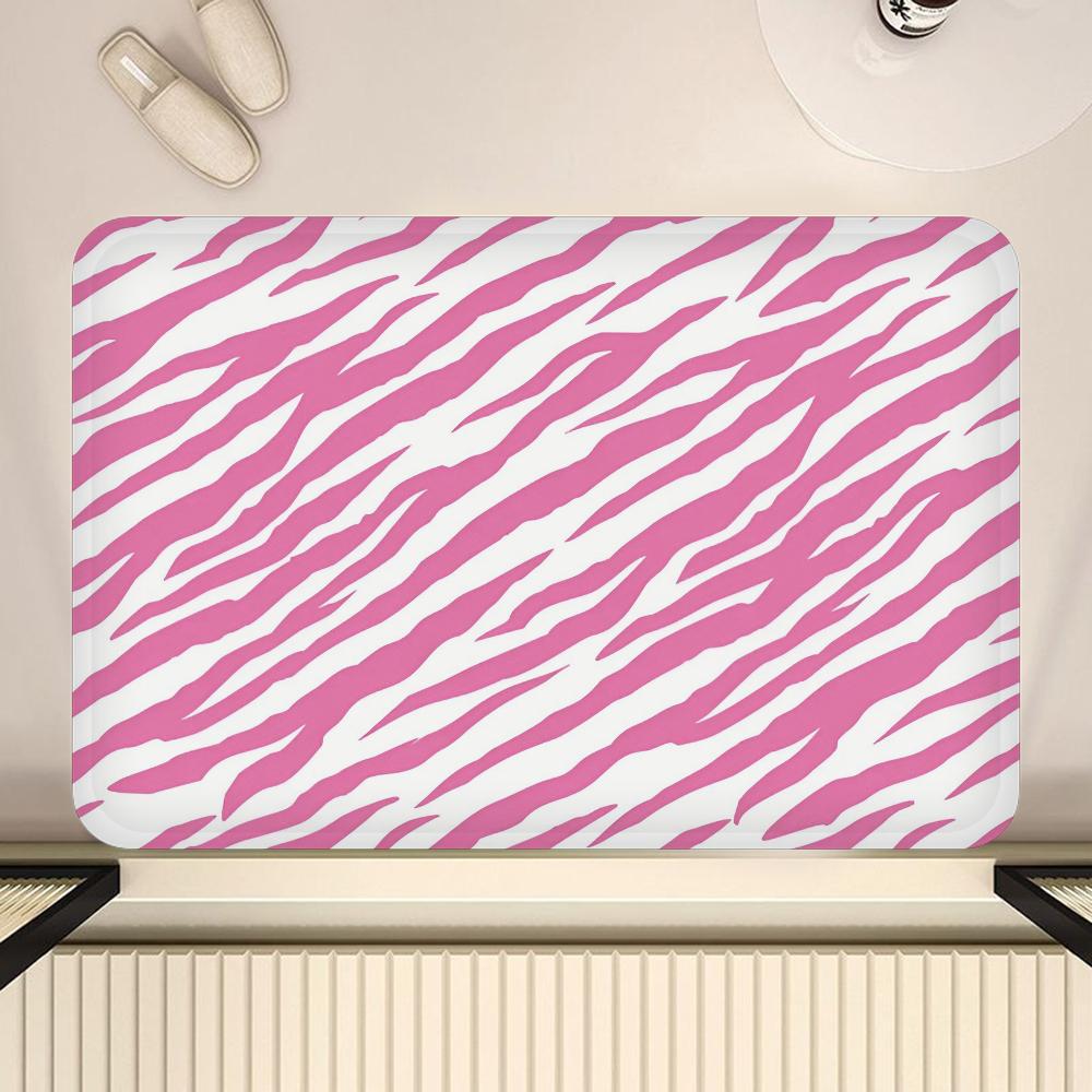 Zebra-stripe Floor Mat Bathroom Mat Kids Room Bedroom Decoration Balcony Anti-Slip Doormat Living Room Bedside Area Rugs