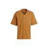 Lounge Piqué Terry Baseball Shirt Plain Simple Casual Brand Print V-Neck Short Sleeve Shirt Men Shirts Yellow IS1608