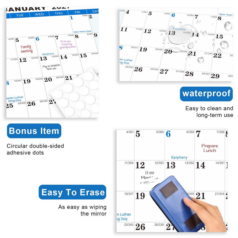 Reusable Calendar Bulletin Board Laminated Large Yearly Wall Planner School