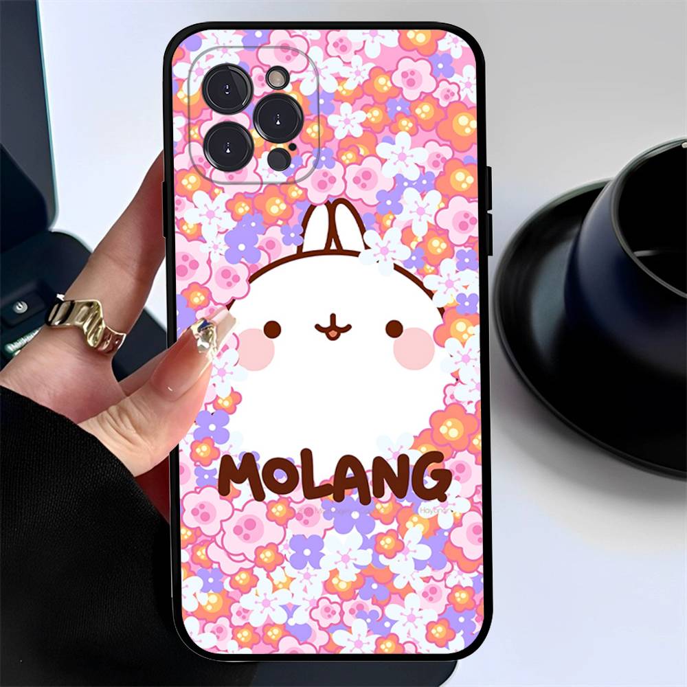 Мультяшный милый чехол для телефона M-Molang для iPhone 17 16 15 16e 14 13 12 11 Pro Max Plus Чехол Обложка Coque