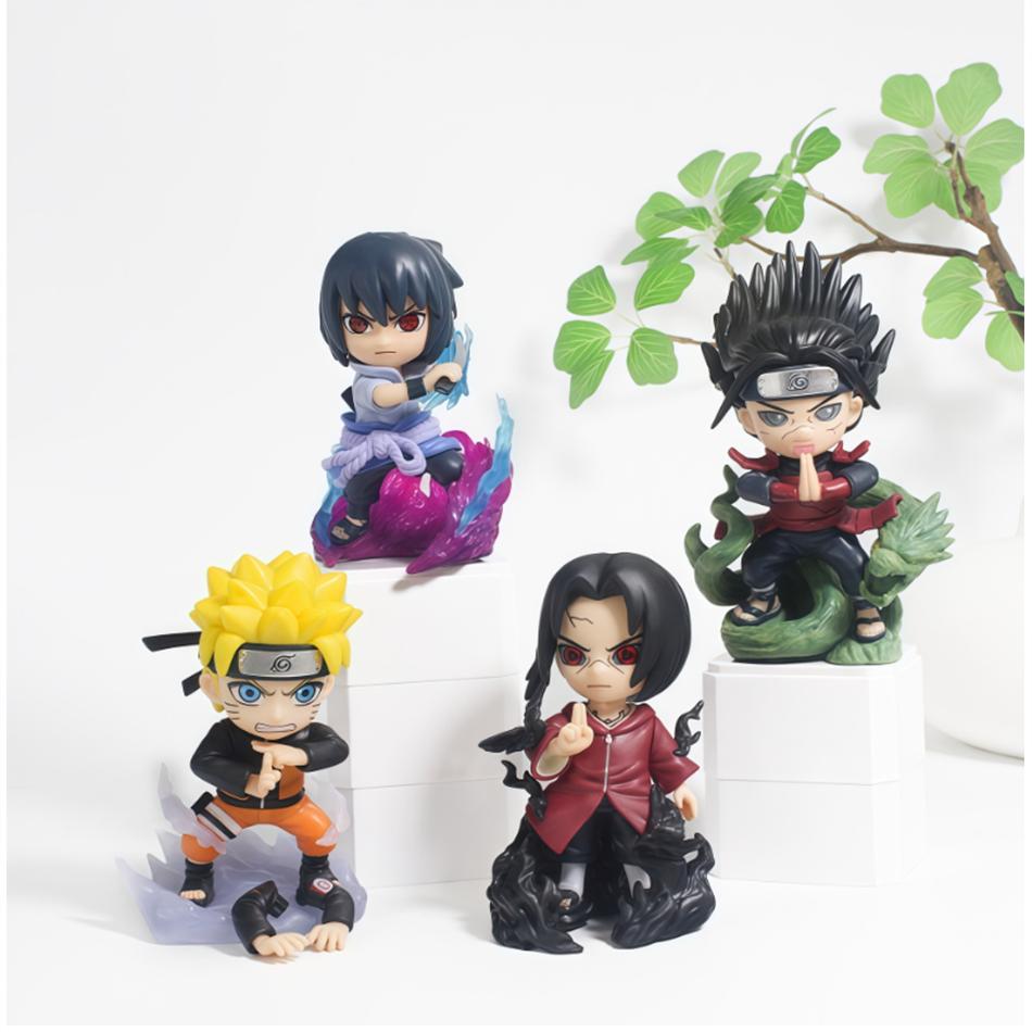 1-9pcs Naruto Blind box Q Version Figures PVC Anime Figurines Uzumaki Sasuke Itachi Kakashi Collectible Statue Decorative Gift