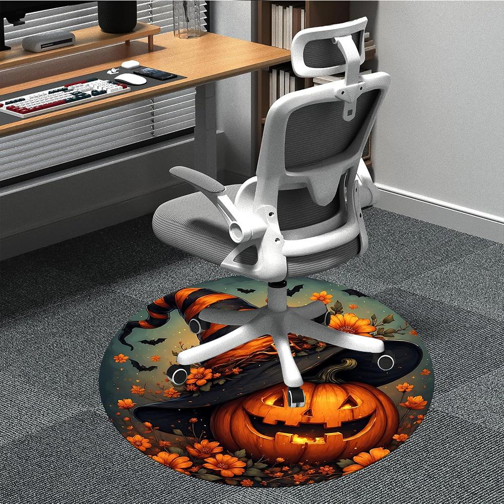 1pc Halloween Pumpkin Hat Chair Carpet for Office, , Non-slip carpet, Very suitable for offices, farmhouses,Outdoor carpet yy251120069