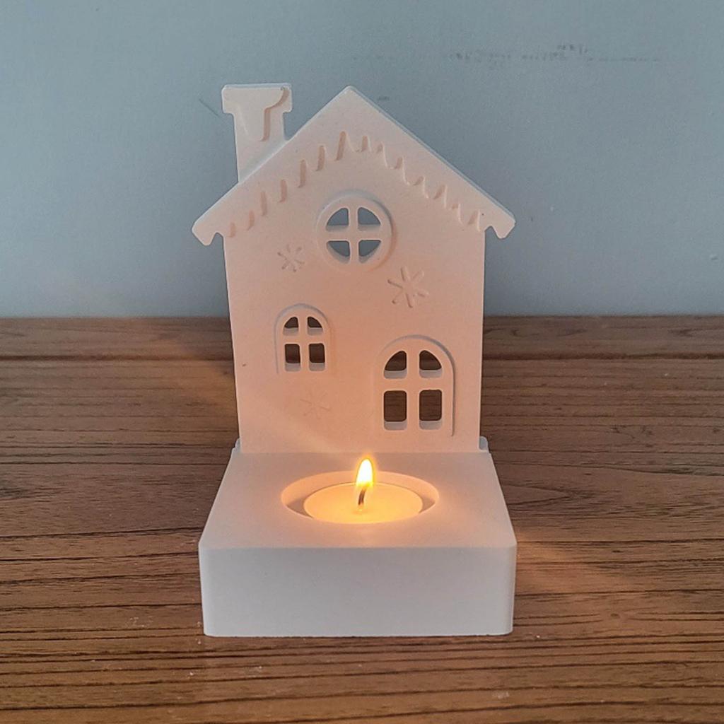 Castle House Candlesticks Resins Moulds Snow House Candle Holder Silicone Molds DIY Castings Moulds for Home Decorations