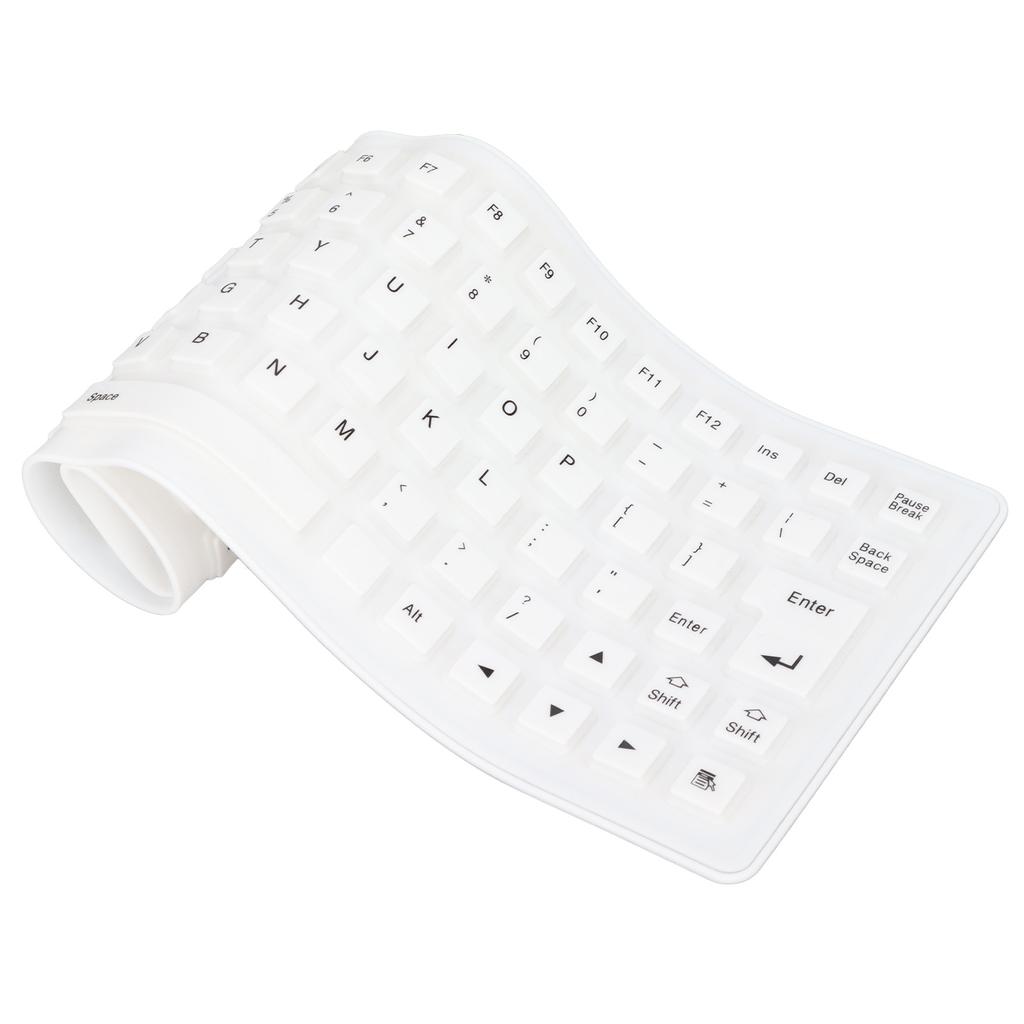 Silicone Keyboard Fully Sealed Design Lightweight Portable Silent Soft Comfortable USB Wired Silicone Keyboard for PC