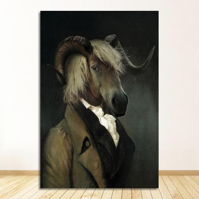 И принты «Граф козла», холст, картины на стене, художественная картина, украшение стены, Cuadro, скандинавское ретро, коза, холст, художественные постеры