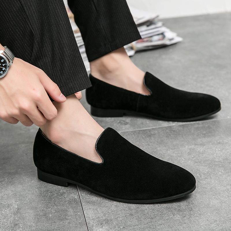 Men’s Loafers Dress Shoes Green Suede Party Nightclub Smoking Shoes Men Coffee Retro Flats Tuxedo Wedding Blazers Saddle Shoes Large Size