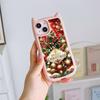 Мягкий чехол для телефона с кошачьими ушками для iPhone 16 15 14 13 12 11 Pro Max TPU Anti-Drop Прозрачная акриловая задняя крышка NY46 Рождественская елка Санта-Клауса