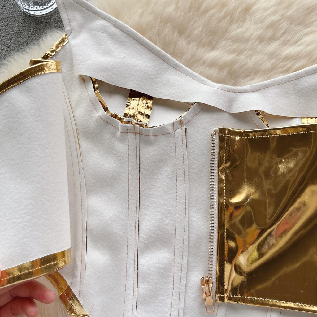 Hotsweet Tank Top for Women Cropped Strapless Irregular Sleeveless Outwear Bustier Bling Ins Solid Camisole Autumn Dropship