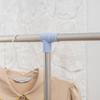 Extendable Clothes Drying Rack with Wheels, Bar and Shoe Rack, 159x42x168cm, Blue & Silver
