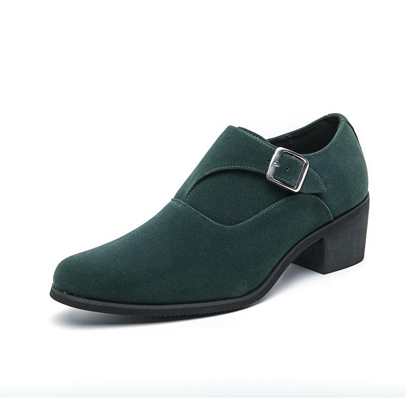 Туфли на высоком каблуке, мужские замшевые формальные офисные кожаные туфли для мужчин, элегантные деловые туфли с подъемом на 6 см, мужская платформа