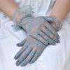 UV Protection Mittens Lace Gloves White Bride Gloves Rose Flower Pattern Party Dressy Gloves