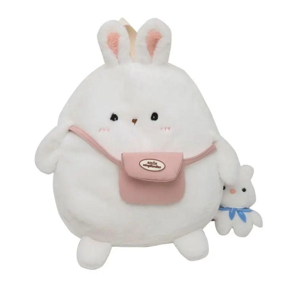 Plush Stuffed Plush Rabbit Backpack Large Capacity Plush Book Bag Bunny Crossbody Bag Girls