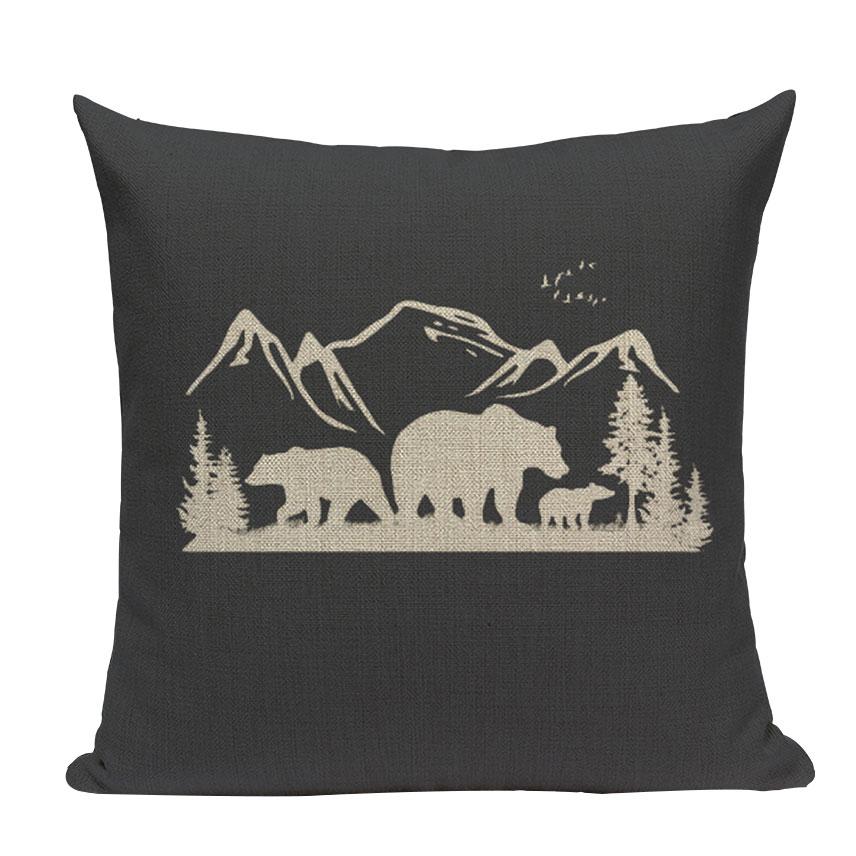 Декоративные чехлы для подушек в скандинавском стиле, оригинальные подушки с медведем и оленем, высококачественный декор на заказ, наволочка с квадратным принтом 45 см x 45 см
