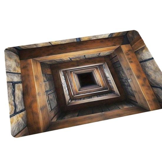 3D Optical Illusion Floor Mat Non-Slip Vision Rug with Stunning 3D Visual Effect Design Area Rug for Living Room Bedroom Hallway Easy Care Carpet