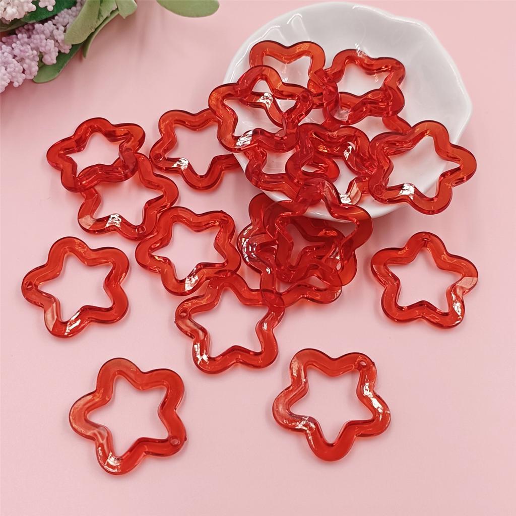 Pentagonal Pendant Charms Material Fashion Transparent DIY Jewelry Accessories for Bracelet Earring Making Acrylic Handmade 30mm Star Loose Beads