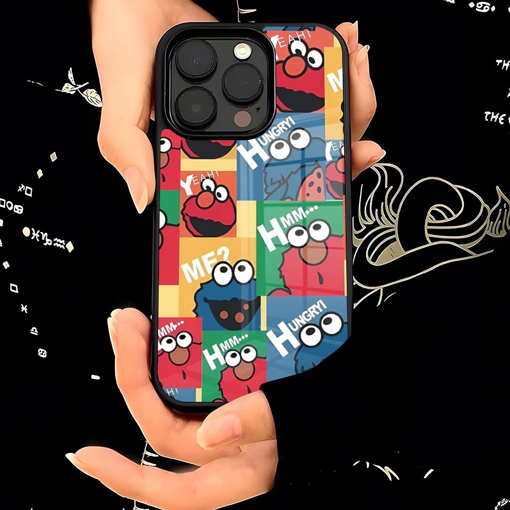 Cartoon S-Sesame S-Street Phone Case PC+TPU For IPhone 17 16 15ProMax 13 16 11 12 14 Pro Xs Max Mini Xr X Plus Cover