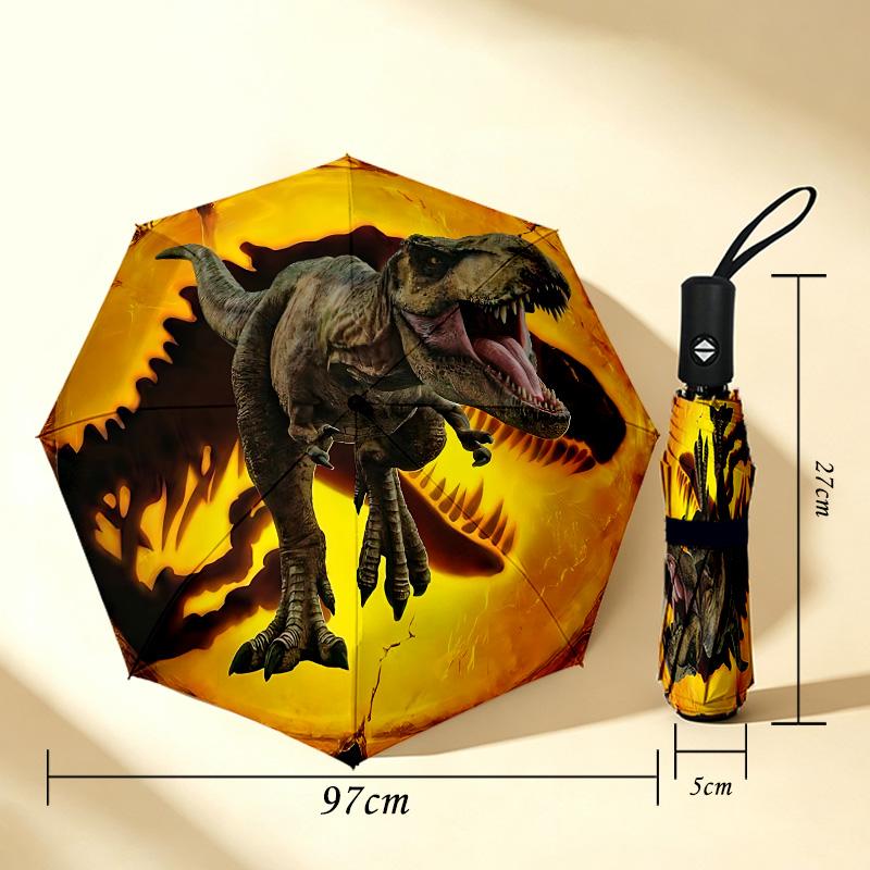 Dinosaur Egg 8 Ribs 3Fold Black Glue Uv Protection Umbrella Sun Protection Rainproof Compact Folding Umbrella For Travel Daily Use C923886