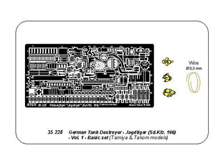 Aber немецкая армия Jagdtiger тяжелый истребитель танков базовый набор пластиковые детали модели 35228 1/35 (для Тамии)