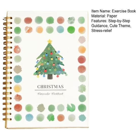 Альбом для акварели Книжка-раскраска Пошаговые уроки для животных цветов Подходящий для начинающих Набор для рисования для обучения Снятие стресса