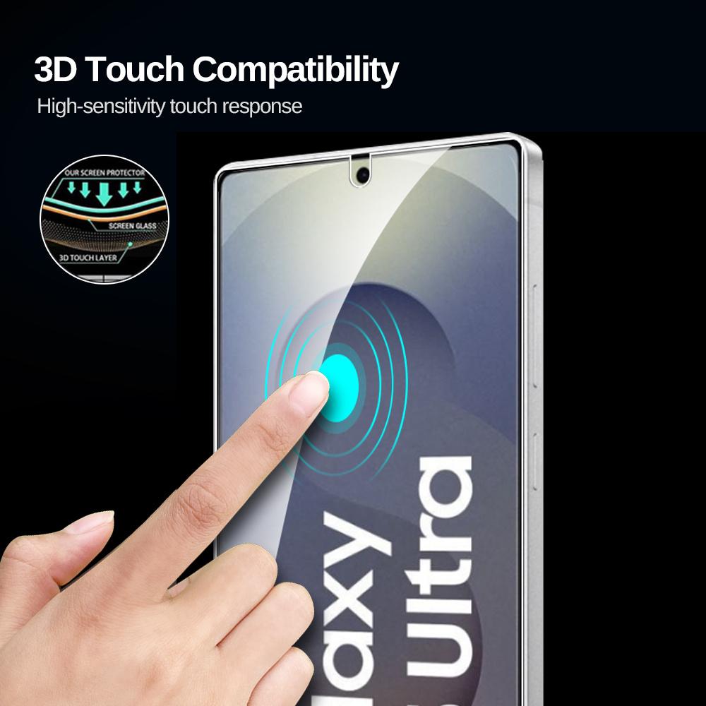 Комплект из 3 защитных стекол из закаленного стекла для серии Samsung Galaxy S25 - 0,26 мм, совместимы с разблокировкой по отпечатку пальца, HD-прозрачность