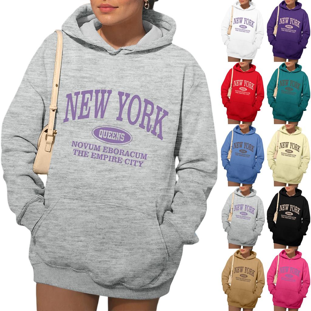 Womens Hoodies Fall Fashion Sweatshirts Printed Casual Long Sleeve Loose Sweatshirt Fall Hoodie Sweatshirt