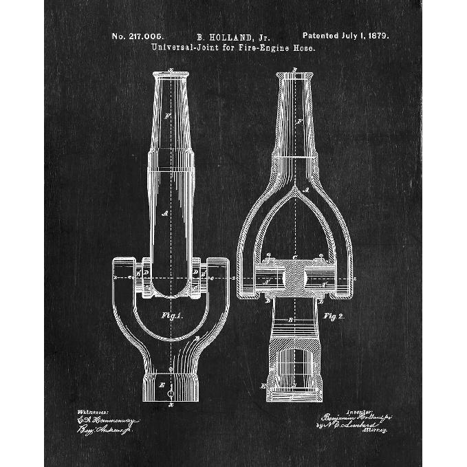 ArtCantHurtU Firefighter Gifts For Men - Set of 6 Vintage (8x10) Wall Art Fireman Room Decor Patent Prints - Fire Fighter Department Gifts Ideas